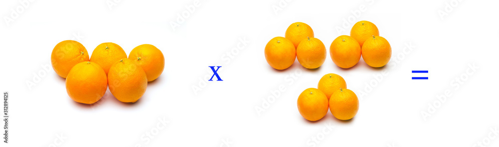 Sencillos problemas matemáticos de multiplicar con naranjas Sencillos problemas matemáticos de multiplicar con naranjas