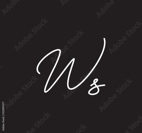 Couple Cursive Letters Initial Signature Handwriting Calligraphy