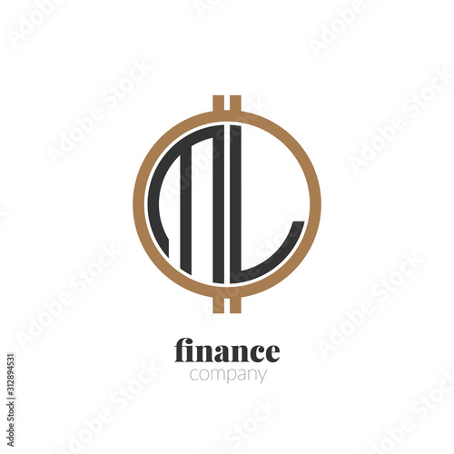 Initial Letter ml Finance Creative Logo Design Template