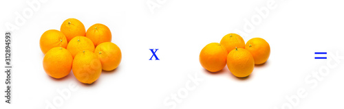 Sencillos problemas matemáticos de multiplicar con naranjas
