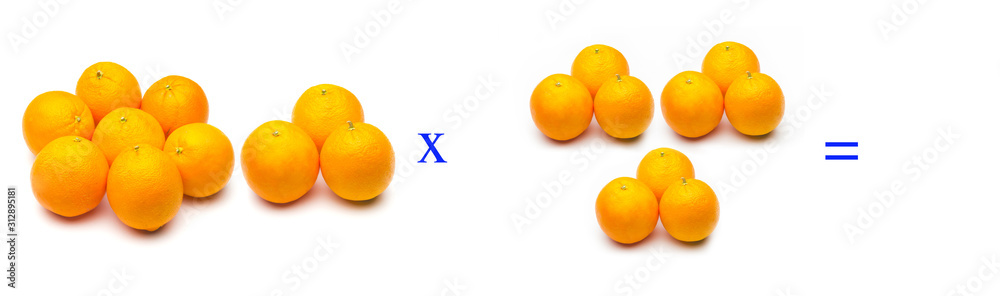 Sencillos problemas matemáticos de multiplicar con naranjas Sencillos problemas matemáticos de multiplicar con naranjas