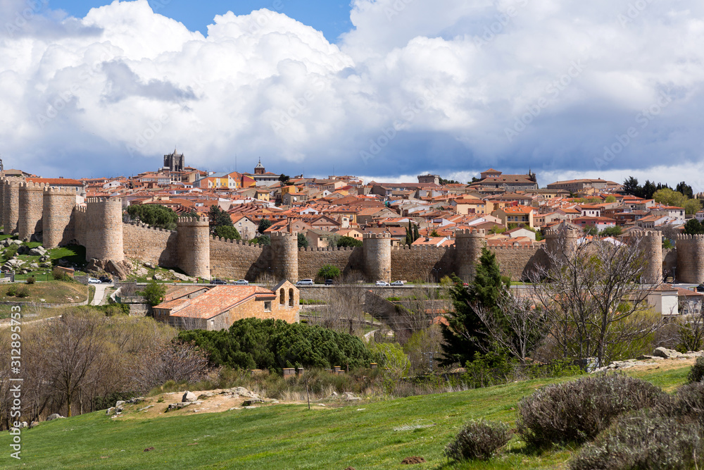 Fototapeta premium view of Avila walls, Spain