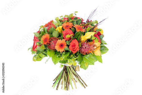 Leinwand Poster bouquet of flowers isolated on white