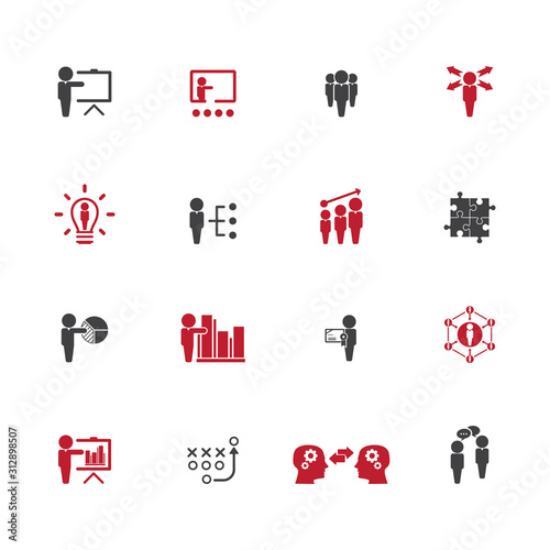 Business training icon set