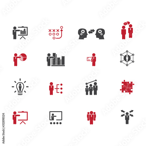 Business training icon set