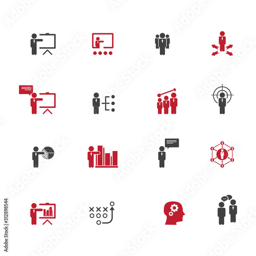 Business training icon set