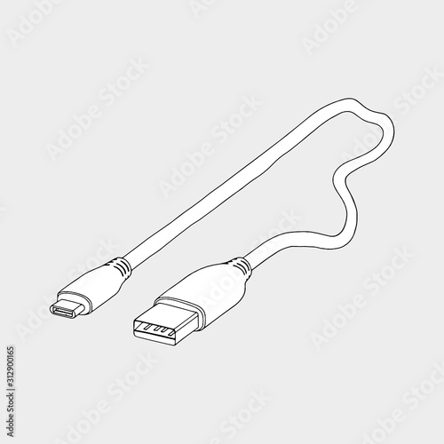 Illustration of Micro USB Cable.