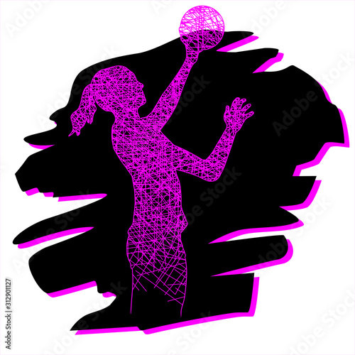 Volleyball - Strich - Ink - 5