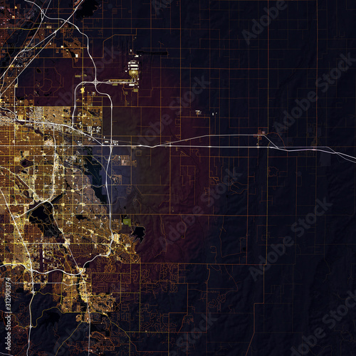 Fototapeta Naklejka Na Ścianę i Meble -  Map Aurora city. Colorado