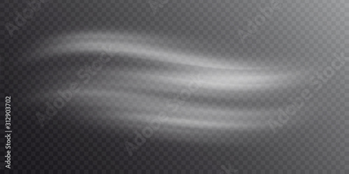 Fog on transparent background, panoramic image, vector background, EPS10