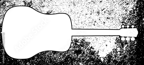 Acoustic Guitar Silhouette Grunge Backdrop