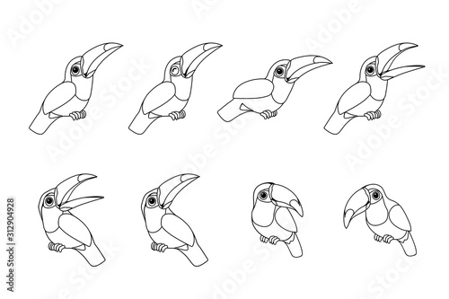 vector line cartoon animal clipart
