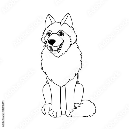 vector line cartoon animal clip art