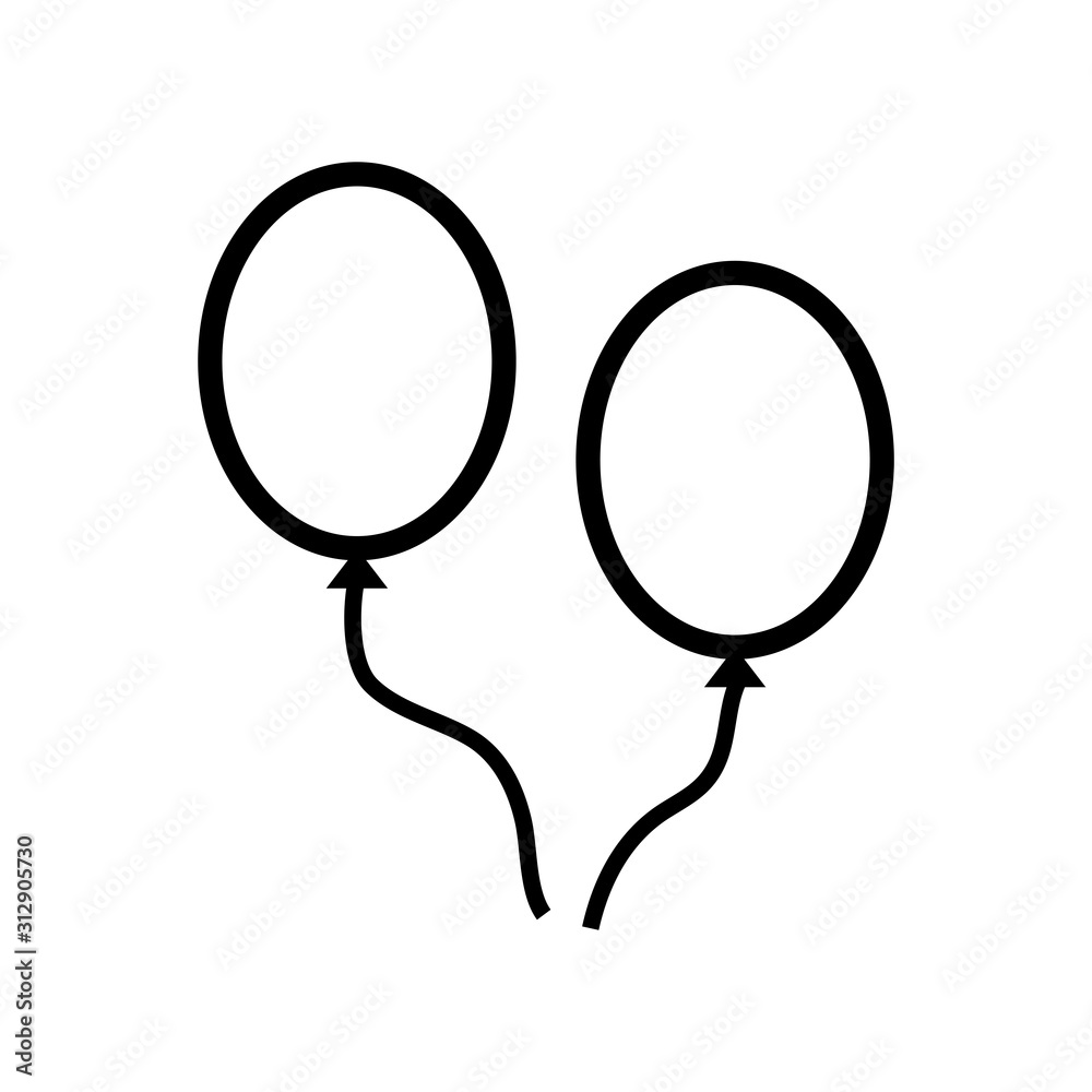 Balloon icon vector in white background Balloon icon vector in white background