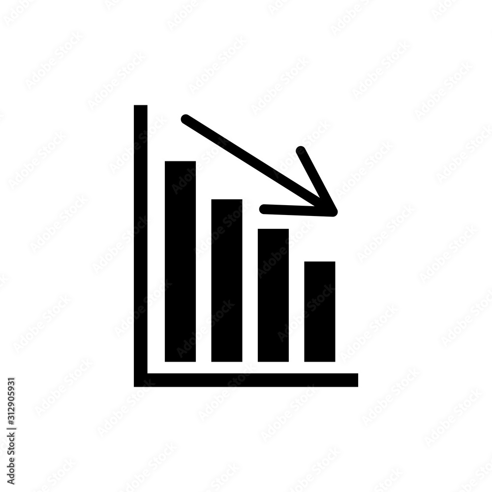 Graph icon vector in white background