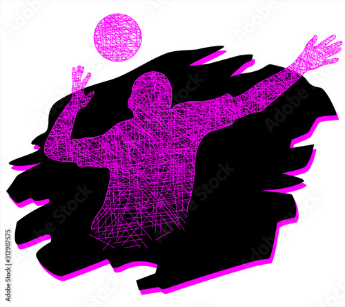 Volleyball - Strich - Ink - 4