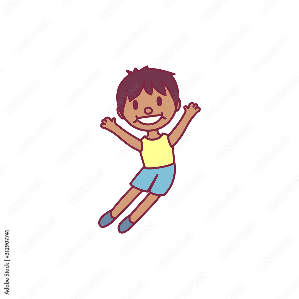 vector cute cartoon kid, child