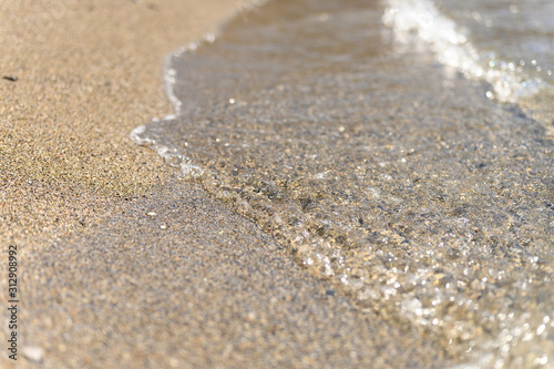 water on the sandy sea beach