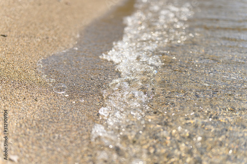 water on the sandy sea beach