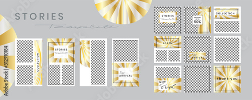 Editable social media templates. Instagram story collections and post frame. Collage. layout designs. Mockup. for marketing promotions. covers. banners. backgrounds. square puzzles. vector elements