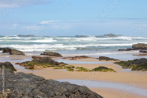 waves breaking on coffs harbour beach