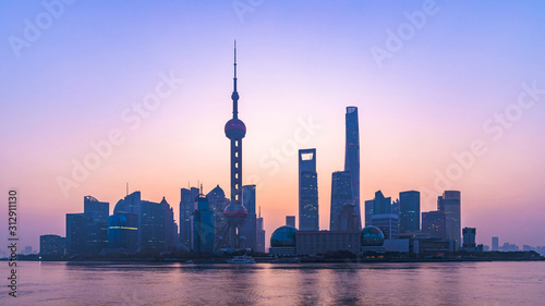 Shanghai skyline and skyscraper, Shanghai modern city on the Huangpu River, China.