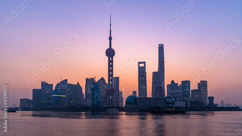 Shanghai skyline and skyscraper, Shanghai modern city on the Huangpu River, China.