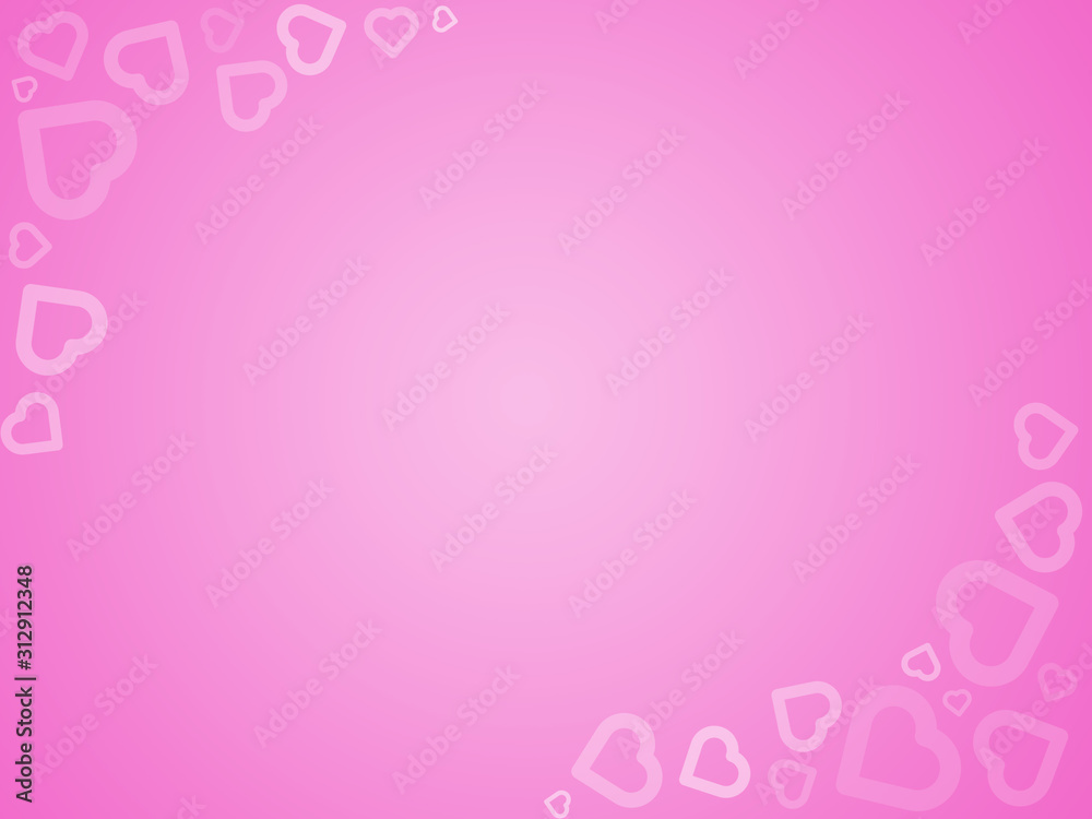 Light heart shape on pink background for love concept