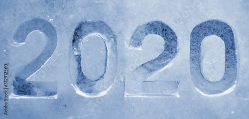 Ice background. The frozen texture of the water.Figures 2020