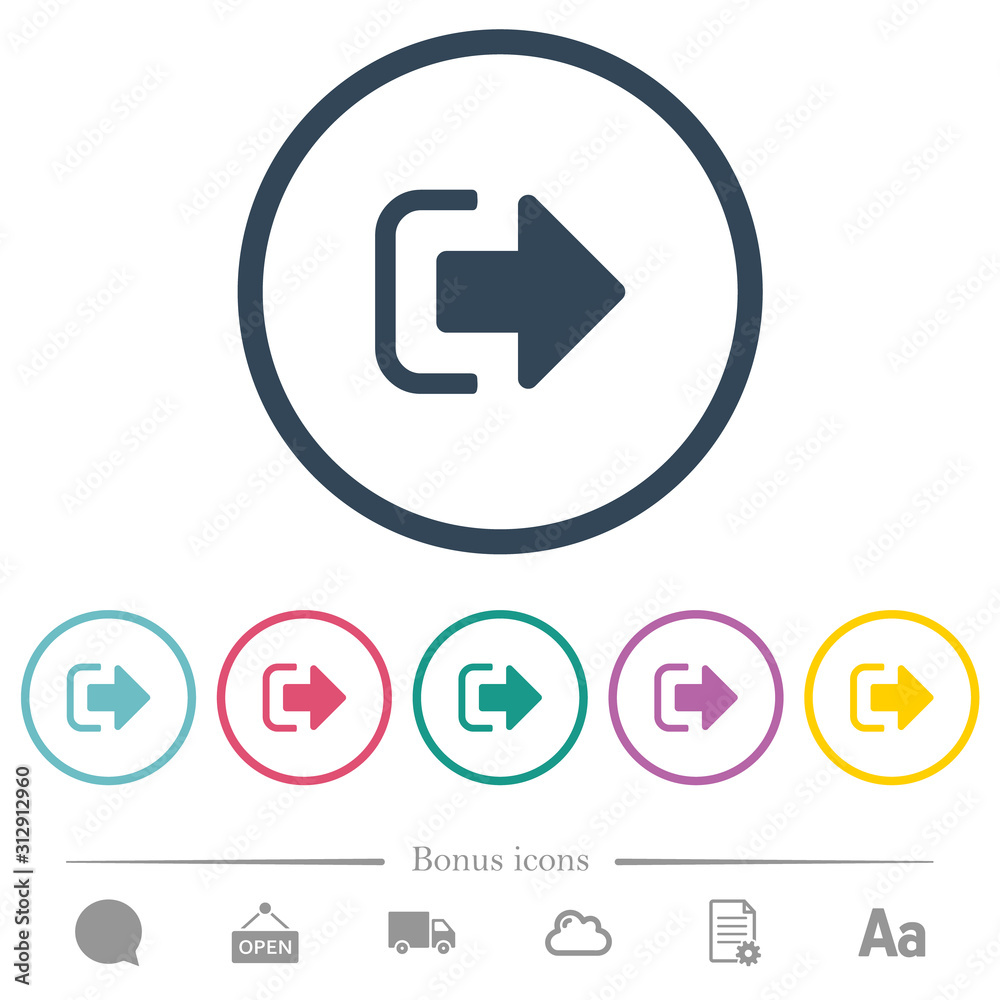 Sign out flat color icons in round outlines Sign out flat color icons in round outlines