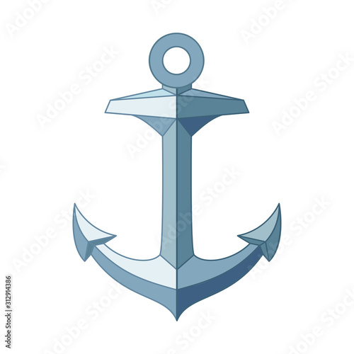 vector flat outline sea icon Anchor