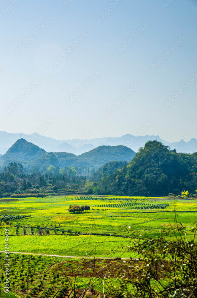 Obraz premium Countryside scenery in spring season