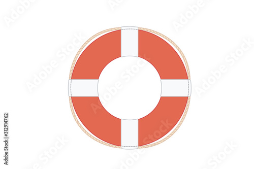 vector flat outline lifebuoy, life buoy icon
