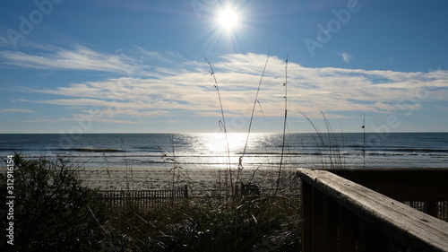 sun over beach nature framed 007