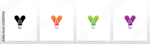 Laboratory Flask On Letter Logo Design Y