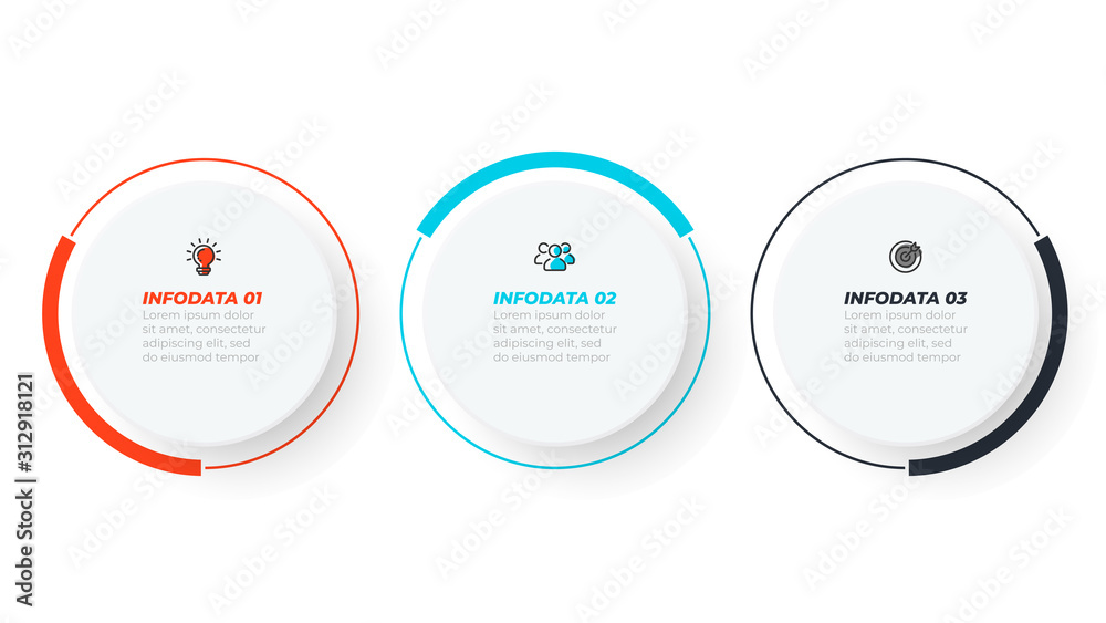 Vector Infographic template with 3 options, steps or processes. Business concept with marketing icon. Can be used for presentation annual report, info chart, graph, web design. Vector Infographic template with 3 options, steps or processes. Business concept with marketing icon. Can be used for presentation annual report, info chart, graph, web design.