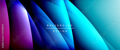 Wave liquid style lines with shadows and light on gradient background. Trendy simple fluid color gradient abstract background with dynamic straight shadow line effect