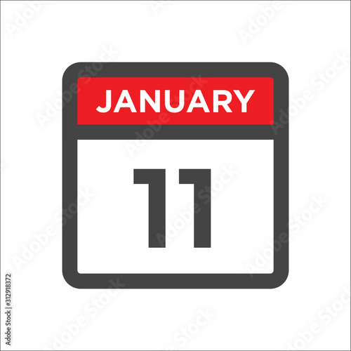 January 11 calendar icon including day of month