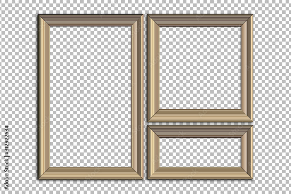 Picture frame idea, inspiration on transparent background. Easy way to put picture into frame and easy proportions customization - high detailed vector with shadows