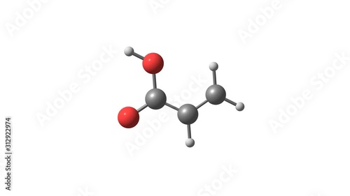 Rotating isolated acrylic acid molecule video photo