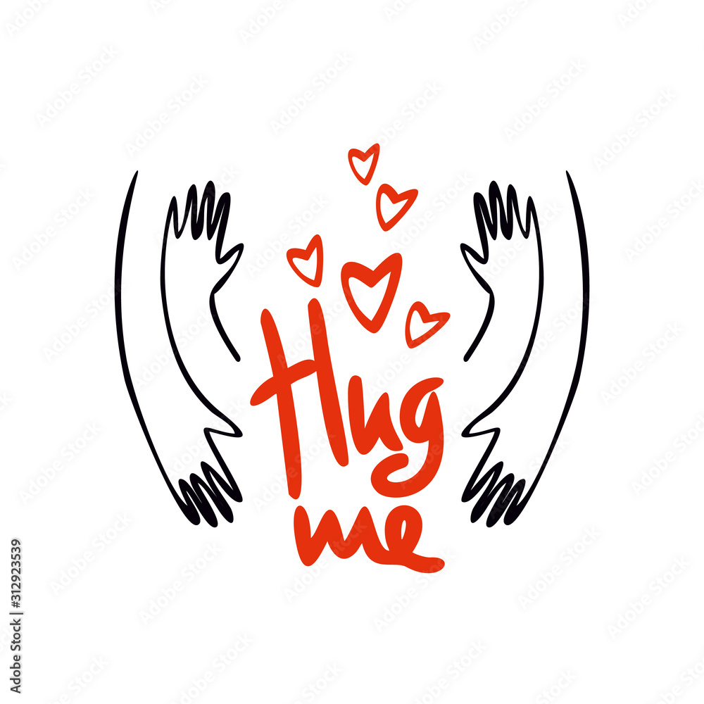 Hug me. Happy Hug Day. Vector illustration of a Banner for National Hug Day. 21 january Hug me. Happy Hug Day. Vector illustration of a Banner for National Hug Day. 21 january