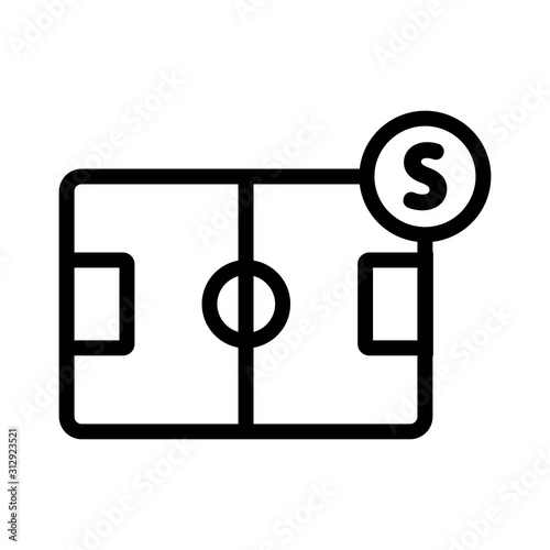 betting on the football icon vector. A thin line sign. Isolated contour symbol illustration