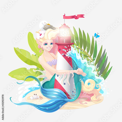 vector sea cartoon composition