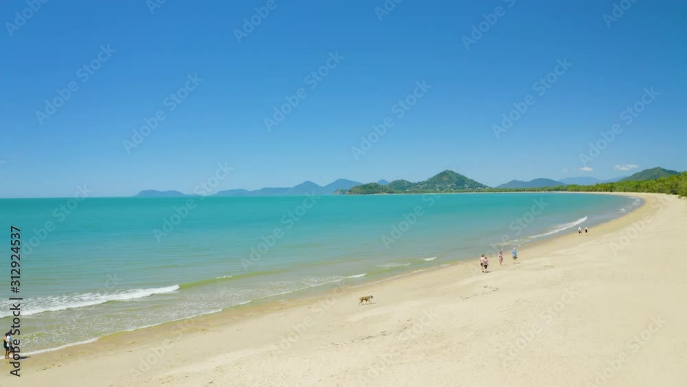 Aerial, view on huge beach and australian coastline in Palm Cove, Cairns in Queensland, Australia Aerial, view on huge beach and australian coastline in Palm Cove, Cairns in Queensland, Australia
