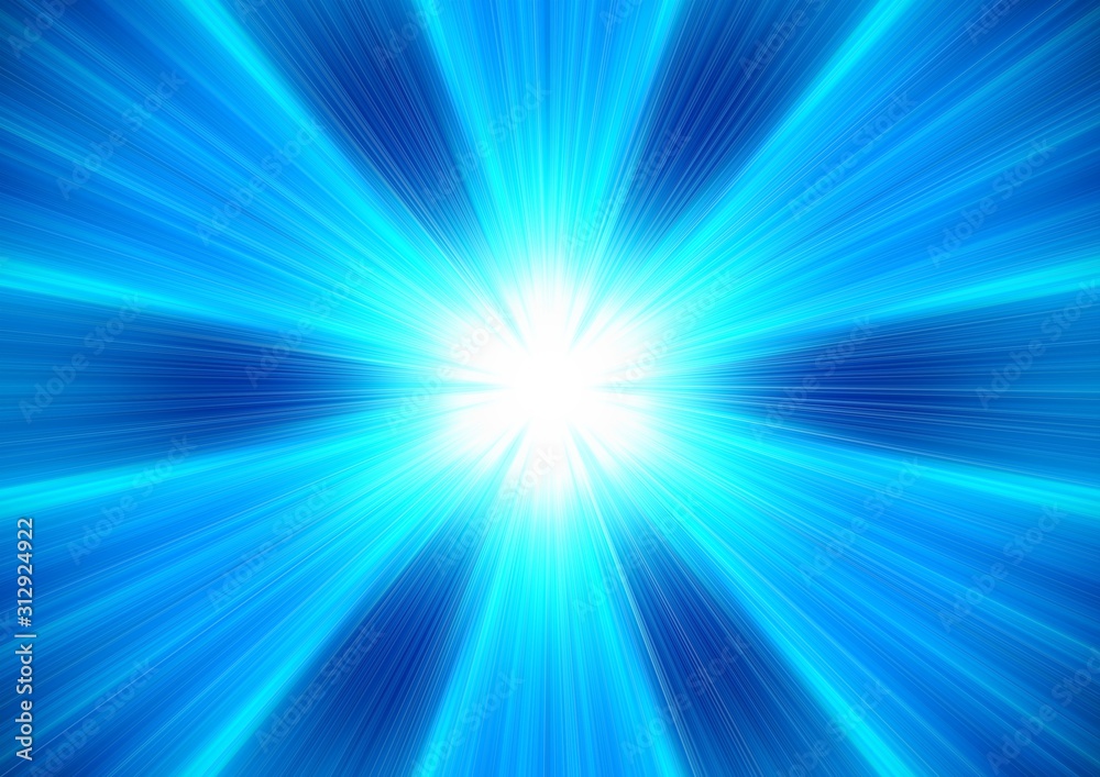 abstract blue background with rays of light
