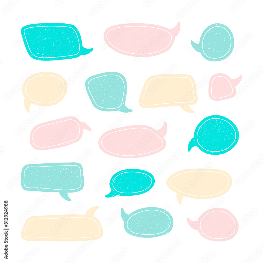 Set of speech talk bubble template