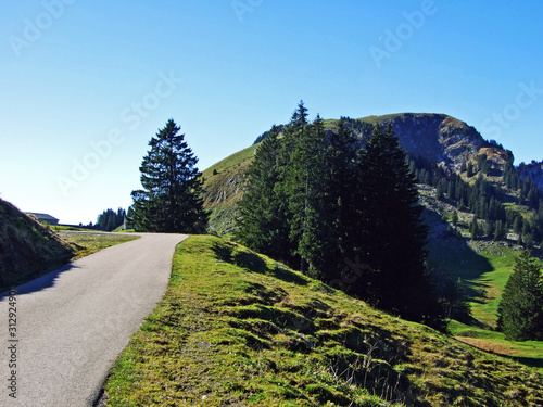 Hiking and walking trails on the Churfirsten mountain range and in the Toggenburg region, Starkenbach - Canton of St. Gallen, Switzerland photo