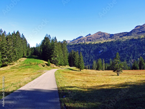 Hiking and walking trails on the Churfirsten mountain range and in the Toggenburg region, Starkenbach - Canton of St. Gallen, Switzerland photo