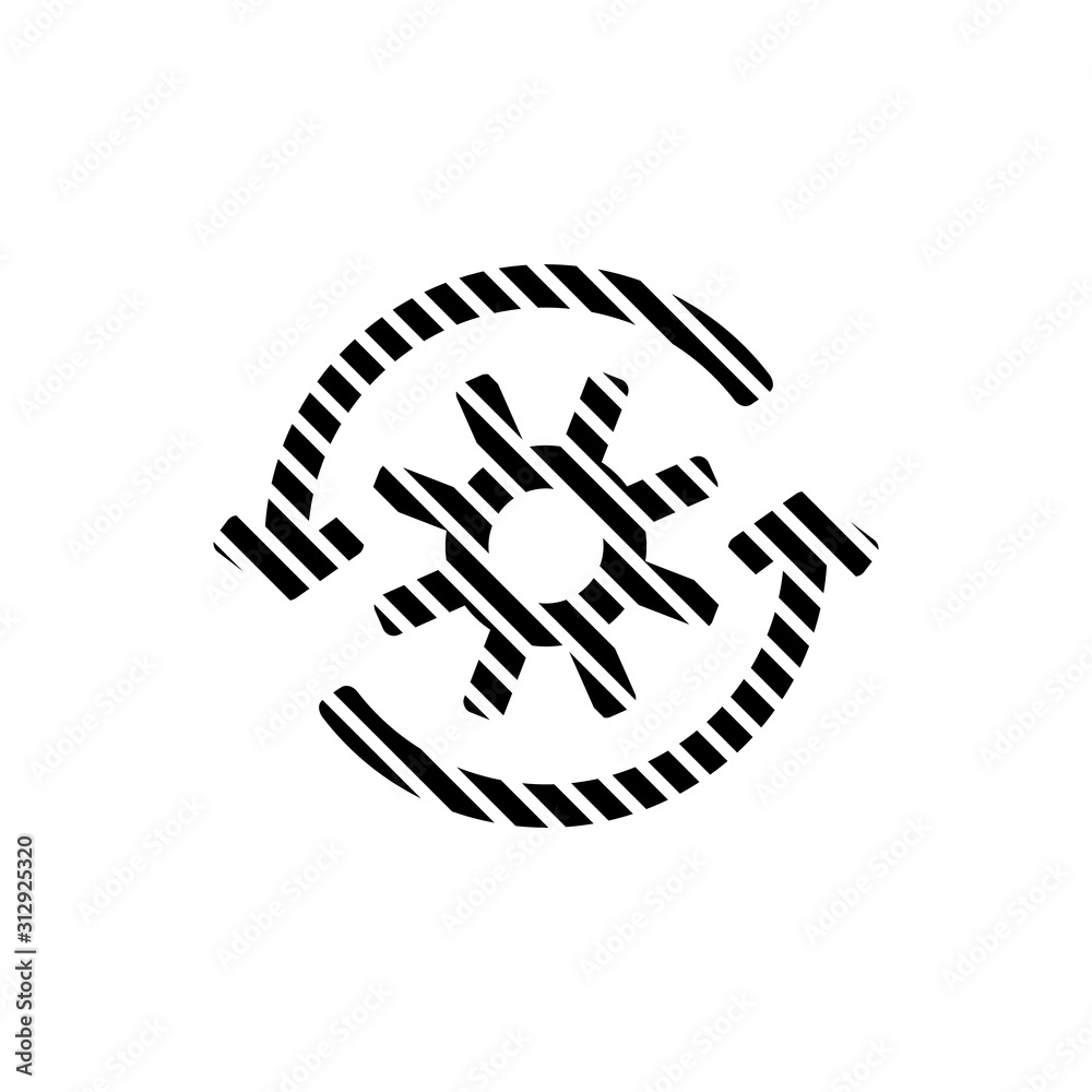 Stripped Gear with reprocessing sign line icon. Update, cycle, arrow made of lines. Stock vector illustration isolated on white background. Stripped Gear with reprocessing sign line icon. Update, cycle, arrow made of lines. Stock vector illustration isolated on white background.