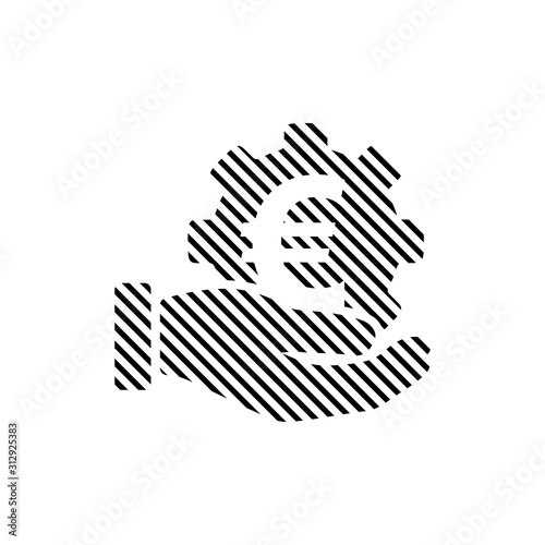 Stripped Save money icon symbol vector. Protect money icon made of lines Stock vector illustration isolated on white background.